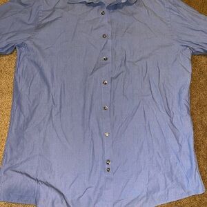 Men's Blue Button-Up Shirt Sz 16.5 wrinkle free